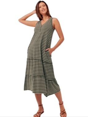 Pact Organic Cotton Striped Relaxed Slub Patio Dress